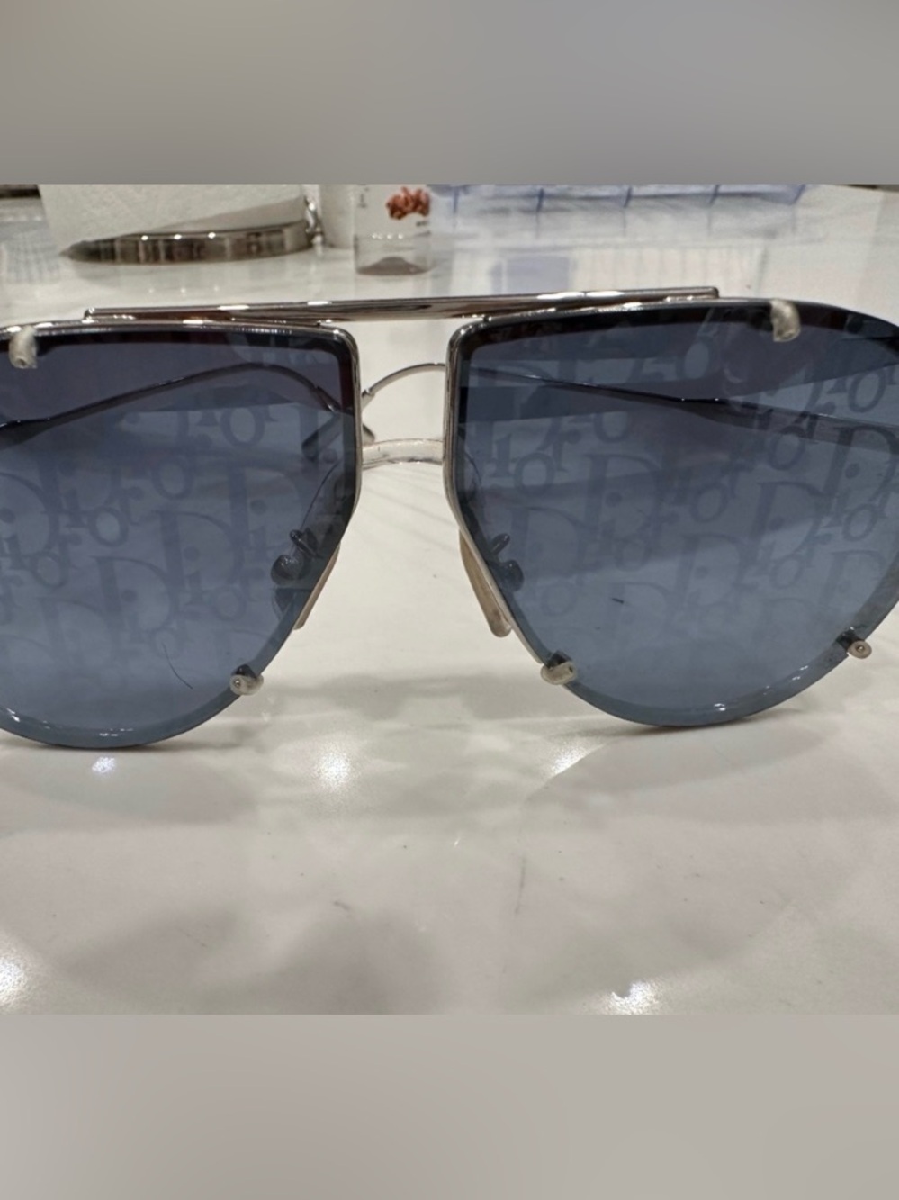 Dior Blue and Silver Sunglasses - Picture 2 of 5